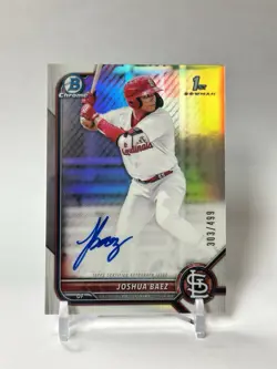 Joshua Baez Auto /499 Refractor 2022 1st Bowman Chrome #CPA-JB Cardinals - Image 1