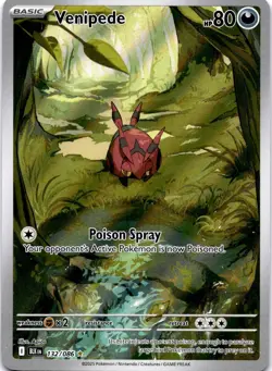 Pokemon Venipede 132/086 Black Bolt Illustration Rare NM - Image 1
