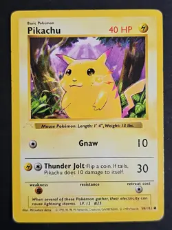 1999 Pokemon Base Set Pikachu 58/102 Ghost Stamp Error Shadowless Yellow Cheeks - Image 1