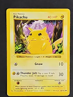 1999 Pokemon Base Set Pikachu 58/102 Ghost Stamp Error Shadowless Yellow Cheeks - Image 4