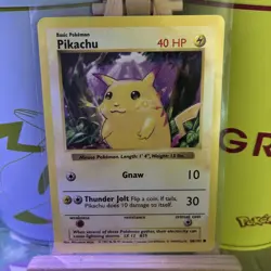Pikachu 58/102 Shadowless Base Set Yellow Cheeks Pokemon 1999 Vintage - Image 1