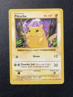 Pikachu 58/102 Shadowless Base Set Yellow Cheeks Pokemon 1999 Vintage - Image 1