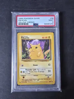 Pokemon - 1999 Pikachu 58/102 PSA 9 - Base Set Unlimited Yellow Cheeks - Image 1