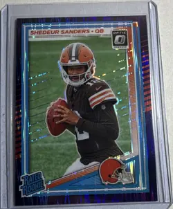 Panini 2025 Donruss Optic Rated Rookie Shedeur Sanders #203 Purple Shock - Image 1