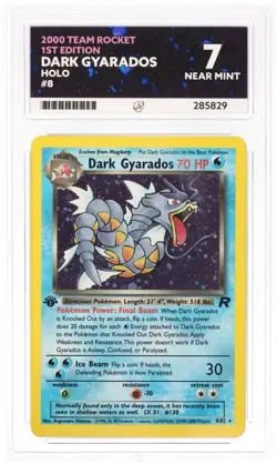 Pokemon 2000 Team Rocket 1st Edition Dark Gyarados Holo Ace Graded 7 Near Mint - Image 1