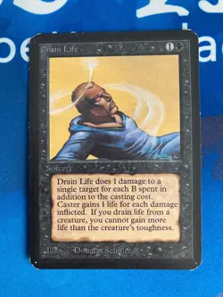1x MTG Drain Life Alpha Edition Magic: The Gathering Moderate Play - Image 1