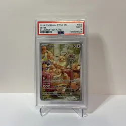 POKEMON EEVEE 2024 TWILIGHT MASQUERADE #188 ILLUSTRATION RARE PSA 9 - Image 1
