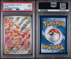 POKEMON EEVEE 2024 TWILIGHT MASQUERADE #188 ILLUSTRATION RARE PSA 9 - Image 3