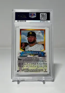Fernando Tatis Jr 2021 Topps Finest Flashbacks Gold Refractor 8/50 PSA 10 POP 11 - Image 2