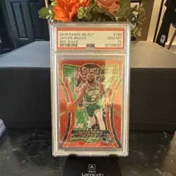 2019-20 Panini Select Premier Level Jaylen Brown #180 Red Wave Prizm PSA 10 - Image 1