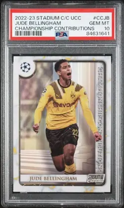 2022 Stadium Club Chrome Jude Bellingham Championship Contributions PSA 10 GEM - Image 1