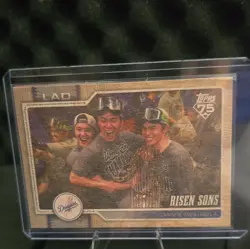 2026 Topps Series 2 Risen Sons Wood 10/25 #642 Ohtani/Sasaki/Yamamoto Dodgers - Image 1