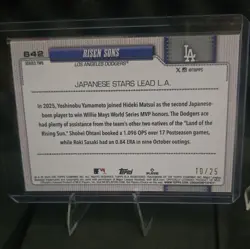 2026 Topps Series 2 Risen Sons Wood 10/25 #642 Ohtani/Sasaki/Yamamoto Dodgers - Image 2