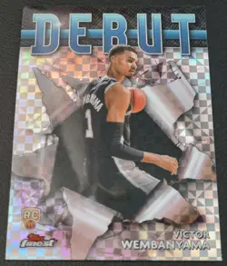 Victor Wembanyama 2023-24 Topps Finest Debut Checkerboard Refractor #D-1 Rookie - Image 1