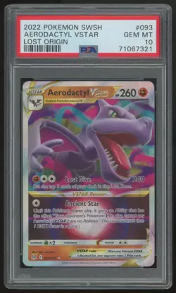 2022 Pokemon Aerodactyl VSTAR Lost Origin Holo #093 PSA 10 - Image 1