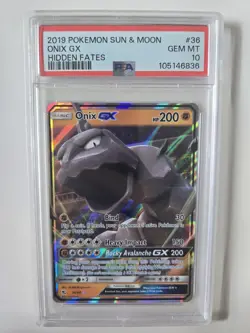 PSA 10 - Pokemon Onix Full Art GX - Hidden Fates - 36/68 - Rare TCG Sun & Moon - Image 1