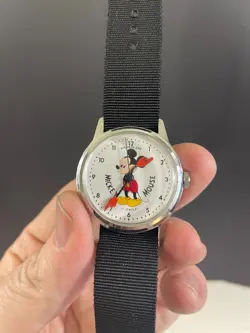 Vintage Disneyland Mickey Mouse Watch 17 Jewels Wristwatch ~ Rare ~ Runs! - Image 1