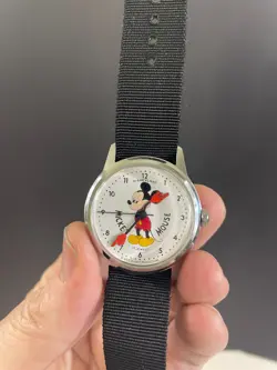 Vintage Disneyland Mickey Mouse Watch 17 Jewels Wristwatch ~ Rare ~ Runs! - Image 4