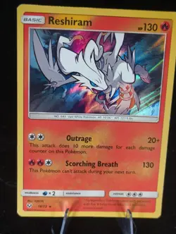 Pokemon Card Reshiram Shining Legends Holo Rare 14/73 - Image 1