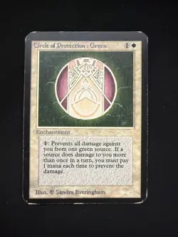 Magic The Gathering: Alpha Circle of Protection: Green MTG Alpha - Image 1