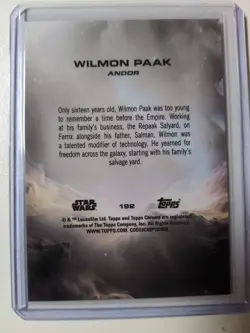2025 Topps Chrome Star Wars #192 Wilmon Paak Debut Andor Black Atomic 1/10 Alpha - Image 2