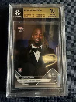 Topps 2025 Now Draft Ashton Jeanty Rookie 6th Pick #D-2 Beckett 10 Raiders NFL - Image 1