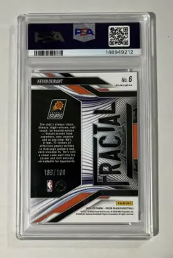 2024 Panini Prizm Black Kevin Durant Fractal Blue PSA 10 #’d /199 POP 4 - Image 2