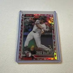 2026 Topps Chrome Baseball Chase DeLauter #284 Baseball Seam Parallel RC Rookie - Image 1