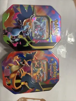 Pokemon TCG Mega Charizard ex Tins - SET OF BOTH Case Of 4 - Image 1