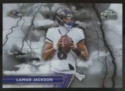 2025 Topps Chrome Black Lamar Jackson Black Lightning SSP #BL-1 - Image 1