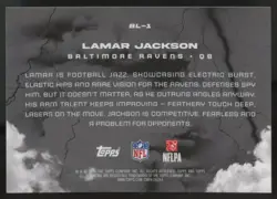 2025 Topps Chrome Black Lamar Jackson Black Lightning SSP #BL-1 - Image 2