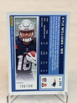 2025 Panini Donruss Optic Rated Rookie #245 Kyle Williams Neon Blue Prizm /399 - Image 2