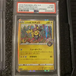 The Pokemon Company Shibuya's Pikachu Holo Promo 002/S-P PSA 6 Japanese - Image 1