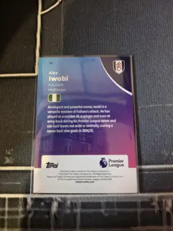2025-2026 Topps Chrome Premier League Alex Iwobi -Fulham /150 Blue Refractor - Image 2