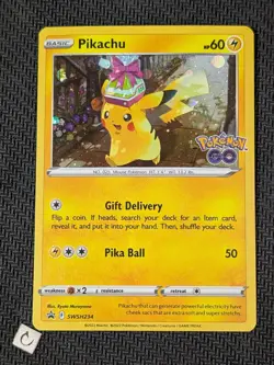 Pikachu SWSH234 - Sword & Shield Pokemon Go Stamped Promo Holo Pokemon TCG NM - Image 1