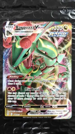 Pokemon TCG Rayquaza VMAX Evolving Skies Holo Ultra Rare Card 111/203 - Image 1