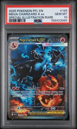 2025 Pokemon Phantasmal Flames Mega Charizard X ex SIR #125/094 PSA 10 GEM MINT - Image 1