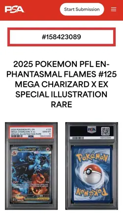 2025 Pokemon Phantasmal Flames Mega Charizard X ex SIR #125/094 PSA 10 GEM MINT - Image 5