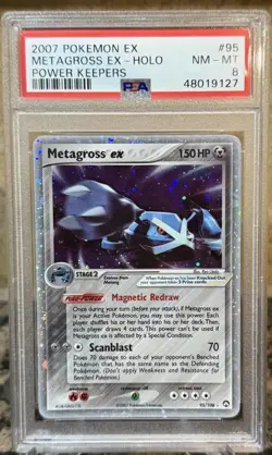2007 Pokemon EX Power Keepers Metagross EX 95/108 Ultra Rare Holo Foil PSA 8 - Image 1