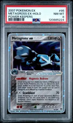 2007 POKEMON EX POWER KEEPERS #95 METAGROSS EX-HOLO POWER KEEPERS PSA 8 - Image 1