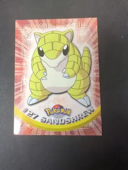Sandshrew #27 - BLACK LOGO - NON-HOLO - SERIES 1 - TOPPS POKEMON CARD - MP - Image 1