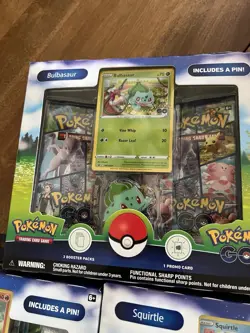 Pokemon TCG: GO Pin Collection Set of 3 Charmander Squirtle Bulbasaur New Sealed - Image 4