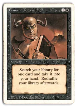 Demonic Tutor - MP Moderately Played - 3ED 3RD Revised Edition - MTG Magic - Image 1