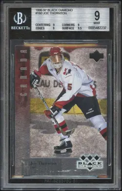 Joe Thornton 1996-97 Black Diamond Triple #160 BGS 9 Mint Rookie RC - Image 1