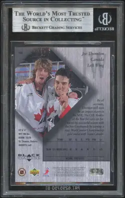 Joe Thornton 1996-97 Black Diamond Triple #160 BGS 9 Mint Rookie RC - Image 2