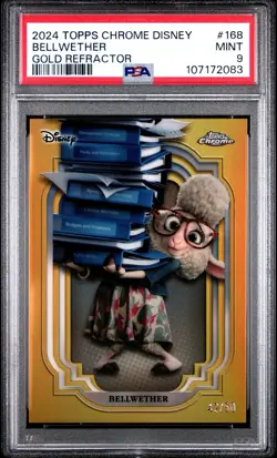 2024 Topps Chrome Disney #168 Bellwether Gold Refractor PSA MINT 9 - Image 1