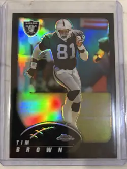 2002 Topps Chrome Black Refractor Football Card Lot Cris Carter, Tim Brown, Etc. - Image 2