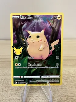 Pokemon TCG Pikachu 005/025 Celebrations Full Art 25th Anniversary Holo Rare #10 - Image 1