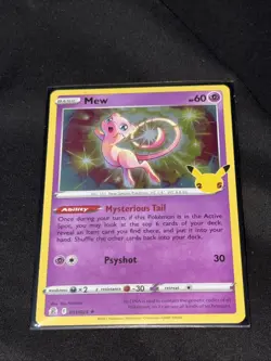 Mew Holo Pokemon TCG 25th Anniversary Celebrations Holo Rare 011/025 Near Mint! - Image 1