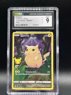 CGC 9 2021 Pokemon TCG Pikachu Celebrations 005/025 English Holo - Image 1